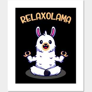 Relaxolama Funny Llama Meditation Alpaca Yoga Posters and Art